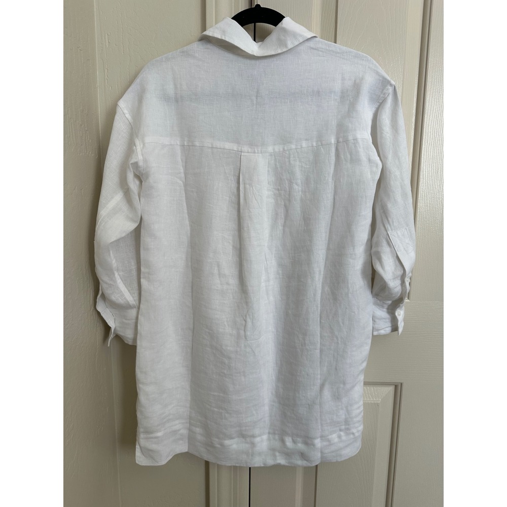 NWT J.Crew 100% Linen V-Neck Tunic Mini Dress P XXS Coastal - Picture 5 of 10